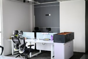 Modern office with desks and chairs