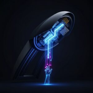 Dépannage volet roulant électrique bloqué à Lille en 2026 : Guide futuriste avec diagnostic néon sur mécanisme défaillant.